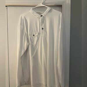 Linksoul white long sleeve casual polo